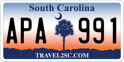 SC license plate APA991