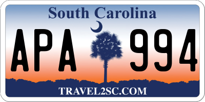 SC license plate APA994