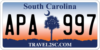 SC license plate APA997