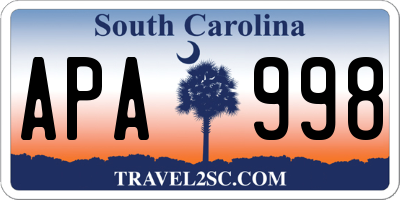 SC license plate APA998