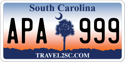 SC license plate APA999