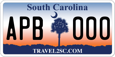 SC license plate APB000
