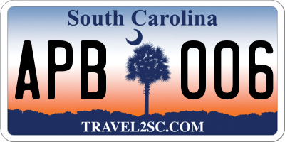 SC license plate APB006