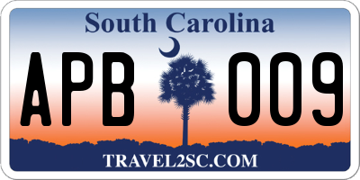 SC license plate APB009