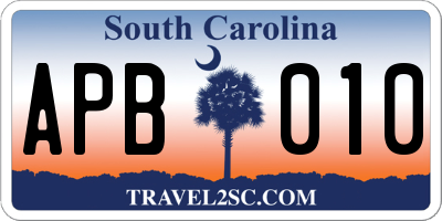 SC license plate APB010
