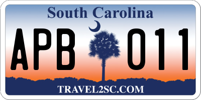SC license plate APB011