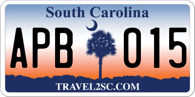 SC license plate APB015