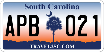 SC license plate APB021