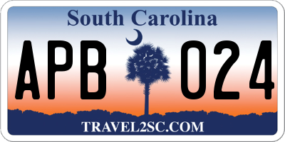 SC license plate APB024
