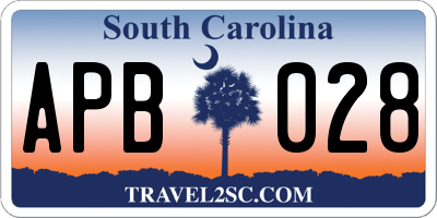 SC license plate APB028