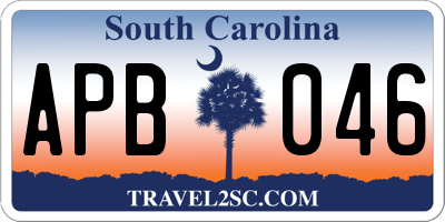SC license plate APB046