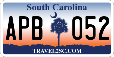 SC license plate APB052