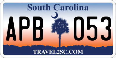 SC license plate APB053