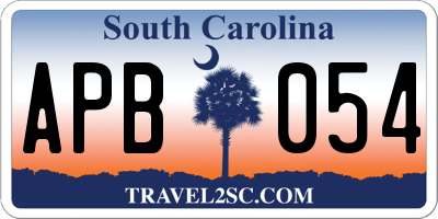 SC license plate APB054