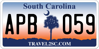 SC license plate APB059