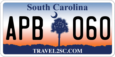 SC license plate APB060