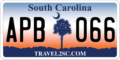 SC license plate APB066