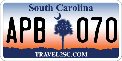 SC license plate APB070