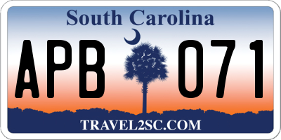 SC license plate APB071