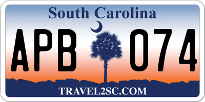 SC license plate APB074