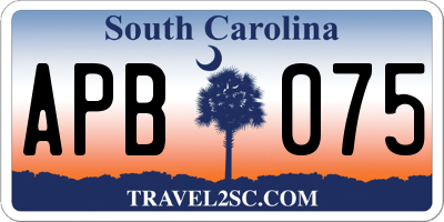 SC license plate APB075