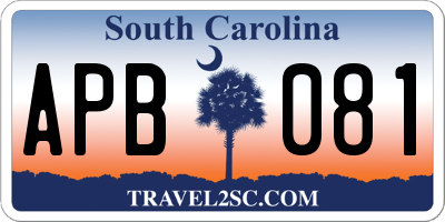 SC license plate APB081