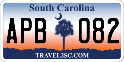 SC license plate APB082