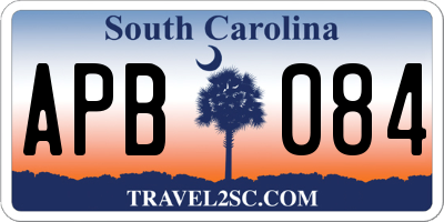 SC license plate APB084