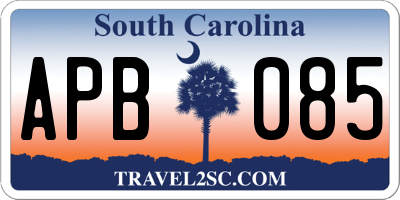 SC license plate APB085