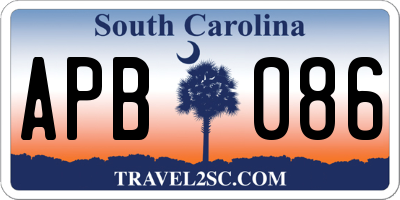 SC license plate APB086