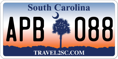 SC license plate APB088