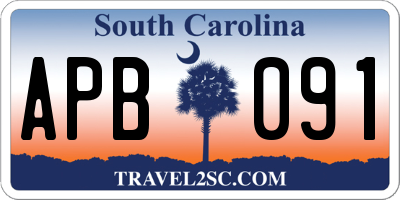 SC license plate APB091