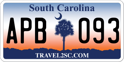 SC license plate APB093