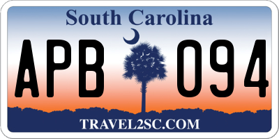 SC license plate APB094