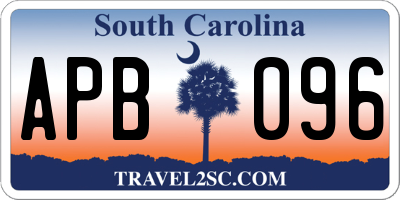 SC license plate APB096
