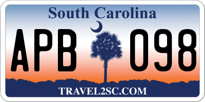 SC license plate APB098