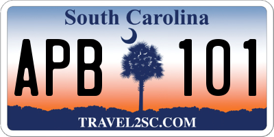 SC license plate APB101