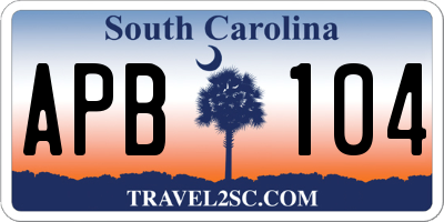 SC license plate APB104