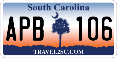 SC license plate APB106