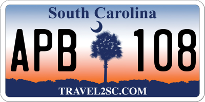 SC license plate APB108