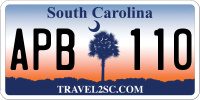 SC license plate APB110
