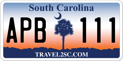 SC license plate APB111