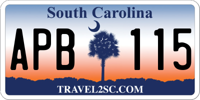 SC license plate APB115