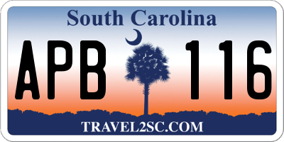 SC license plate APB116