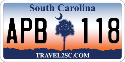 SC license plate APB118