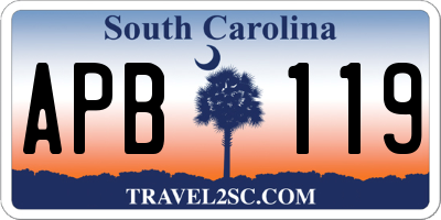 SC license plate APB119