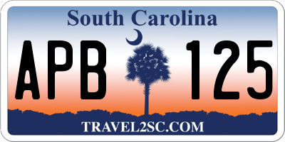 SC license plate APB125