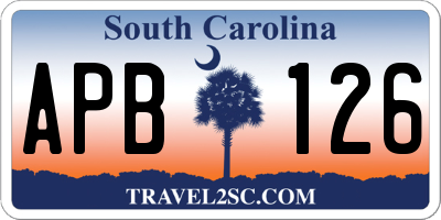 SC license plate APB126