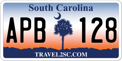 SC license plate APB128