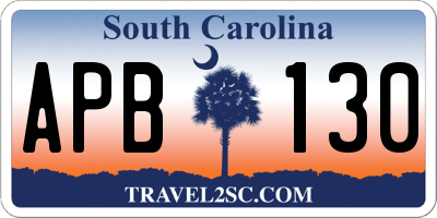 SC license plate APB130